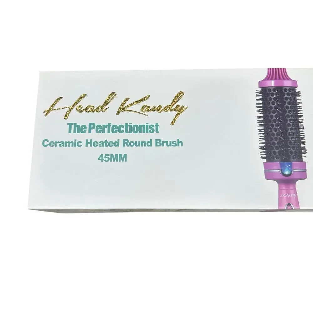 Head Kandy Perfectionist Ceramic Heated Hot Air Round Styling Brush Pink 45MM